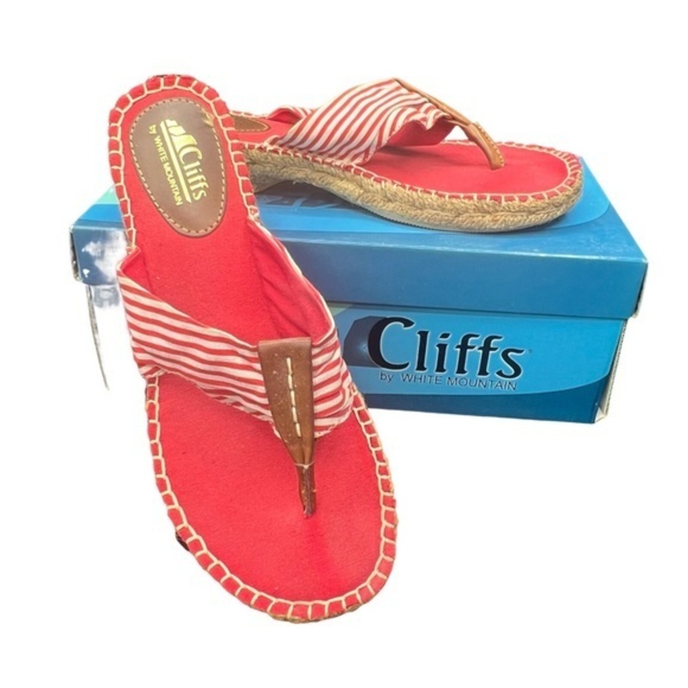 Cliffs by white Mountain Red and White Striped Sandals